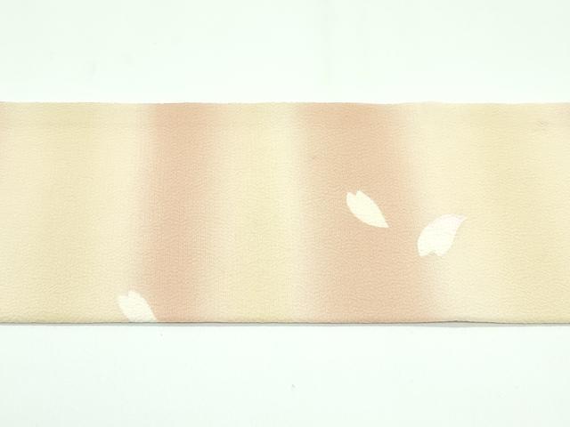 平和屋着物●極上　九寸名古屋帯　駒刺繍　舞花弁　鬼しぼ縮緬　逸品　CZAA3499s5