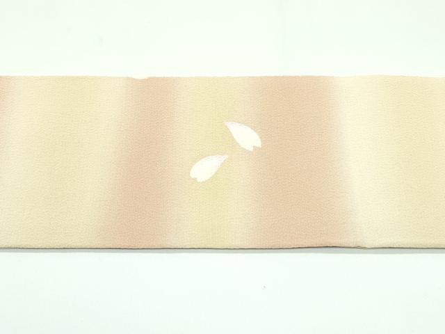 平和屋着物●極上　九寸名古屋帯　駒刺繍　舞花弁　鬼しぼ縮緬　逸品　CZAA3499s5