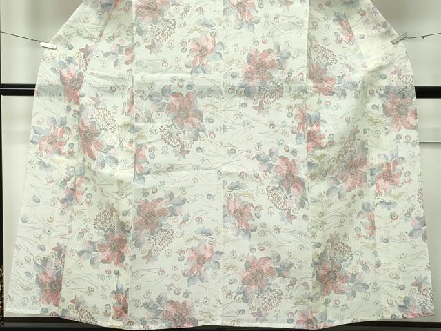 平和屋着物＊極上 夏物 本場小千谷ちぢみ 草花文 逸品 CZAA3512s5