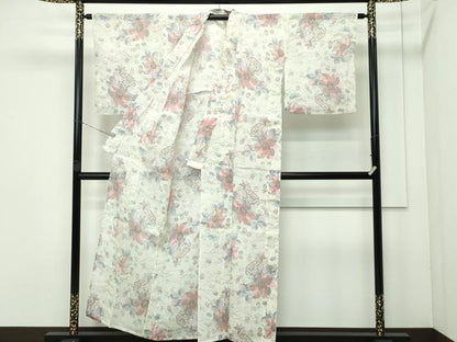 平和屋着物＊極上 夏物 本場小千谷ちぢみ 草花文 逸品 CZAA3512s5