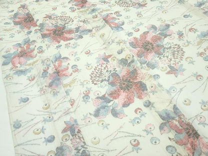 平和屋着物＊極上 夏物 本場小千谷ちぢみ 草花文 逸品 CZAA3512s5