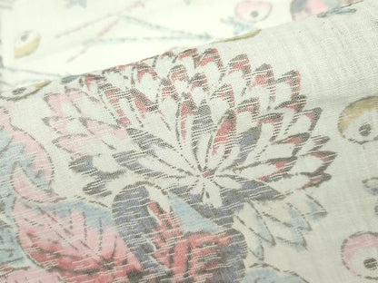 平和屋着物＊極上 夏物 本場小千谷ちぢみ 草花文 逸品 CZAA3512s5