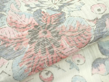 平和屋着物＊極上 夏物 本場小千谷ちぢみ 草花文 逸品 CZAA3512s5