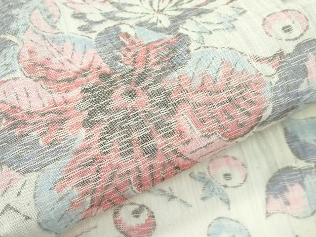 平和屋着物＊極上 夏物 本場小千谷ちぢみ 草花文 逸品 CZAA3512s5