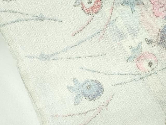 平和屋着物＊極上 夏物 本場小千谷ちぢみ 草花文 逸品 CZAA3512s5