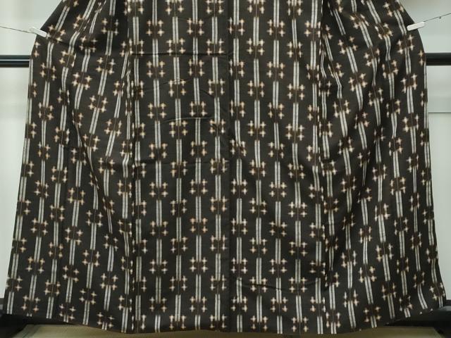 平和屋本店■極上　国指定重要無形文化財　本場久米島紬　手織　西武百貨店扱い　反端付き　逸品　CZAA3518s5