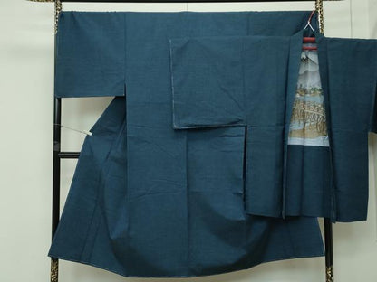 平和屋着物●極上　男性　紬　アンサンブル　百入茶色　逸品　未使用　CZAA3522s5