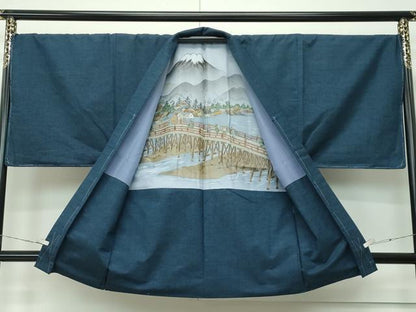平和屋着物●極上　男性　紬　アンサンブル　百入茶色　逸品　未使用　CZAA3522s5