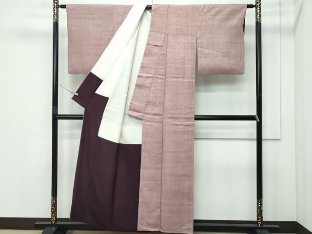 平和屋本店■極上　浦野理一　経節紬　梅染色　逸品　CZAA3534s5