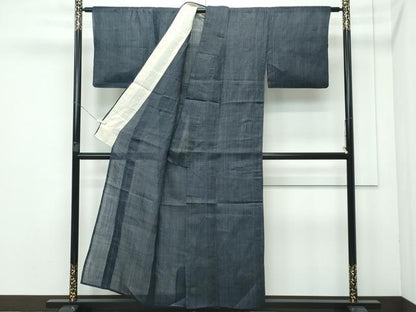 平和屋本店＊極上 夏物 重要無形文化財 越後上布 芋麻 銀座 志ま亀 縞 たとう紙付き 逸品 CZAA3541s5