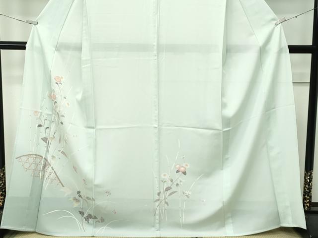 平和屋着物■極上　夏物　訪問着　絽　籬草花文　暈し染め　夏虫色地　逸品　未使用　CZAA3545s5