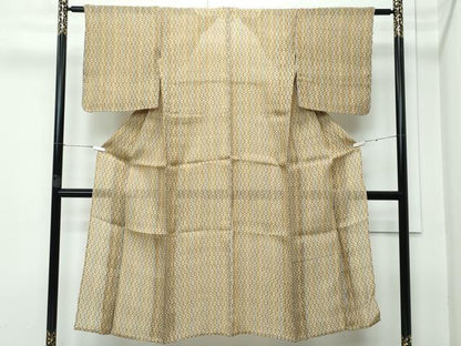平和屋着物＊極上 夏物 上布 亀甲文様 麻 逸品 CZAA3548s5