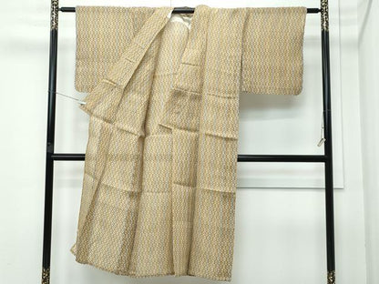 平和屋着物＊極上 夏物 上布 亀甲文様 麻 逸品 CZAA3548s5