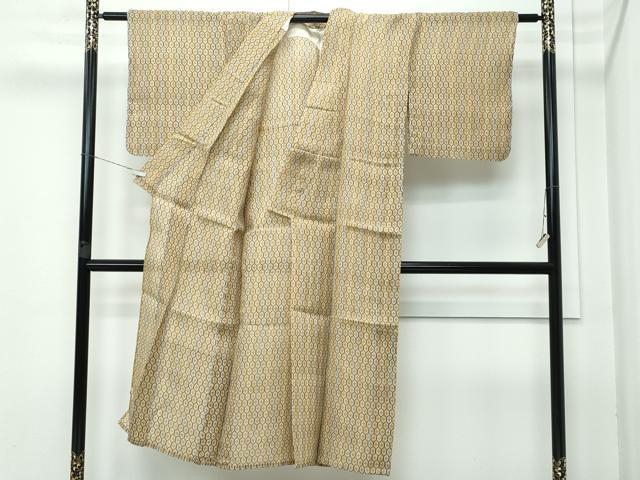 平和屋着物＊極上 夏物 上布 亀甲文様 麻 逸品 CZAA3548s5