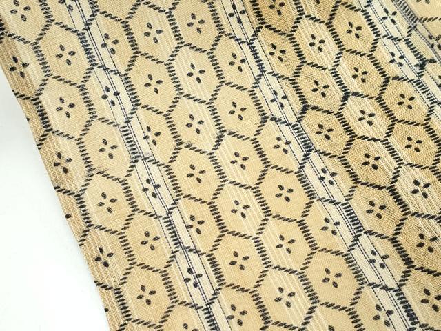 平和屋着物＊極上 夏物 上布 亀甲文様 麻 逸品 CZAA3548s5