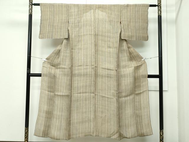 平和屋着物＊極上 夏物 上布 縞 麻 逸品 CZAA3550s5