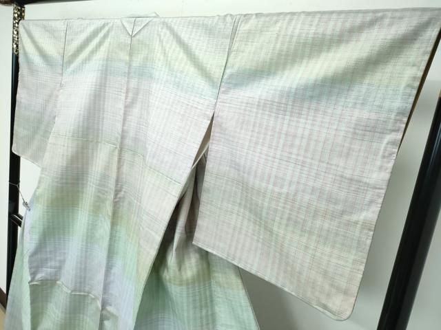 平和屋本店■極上　紬　横段文　逸品　未使用　CZAA3552s5