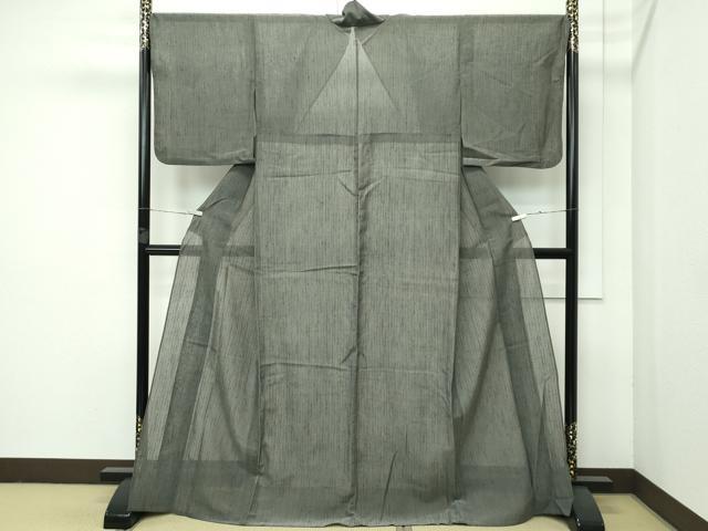 平和屋着物＊極上 夏物 絹上布 藍媚茶色 反端付き 逸品 CZAA3554s5