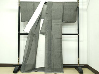 平和屋着物＊極上 夏物 絹上布 藍媚茶色 反端付き 逸品 CZAA3554s5