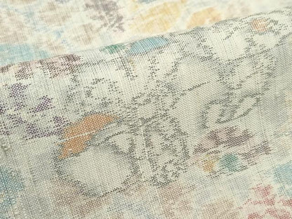 平和屋着物▽極上 小千谷紬 単衣 草花文 逸品 CZAA3556s5