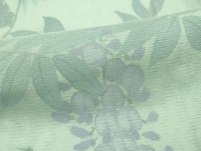 平和屋着物▽極上 訪問着 無双 紗袷 紗×絽 手描き 藤花房 暈し染め 柳茶色地 逸品 CZAA3575s5