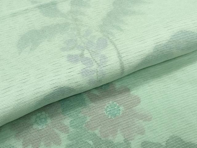 平和屋着物▽極上 訪問着 無双 紗袷 紗×絽 手描き 藤花房 暈し染め 柳茶色地 逸品 CZAA3575s5