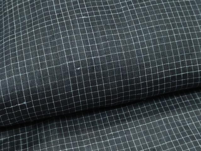 平和屋本店■極上　夏物　重要無形文化財　本場宮古上布　格子柄　苧麻　逸品　CZAA3587s5
