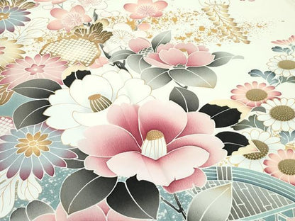 平和屋着物●極上　訪問着　流水草花文　暈し染め　金彩　逸品　CZAA3590s5