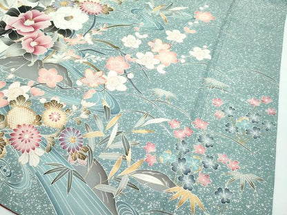 平和屋着物●極上　訪問着　流水草花文　暈し染め　金彩　逸品　CZAA3590s5