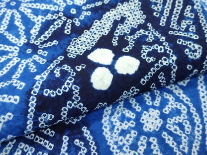 平和屋着物∴極上 夏物 浴衣 有松鳴海絞り 扇面花文 綿 逸品 CZAA3595s5