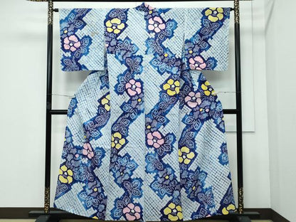 平和屋着物∴極上 夏物 浴衣 有松鳴海絞り 草花文 綿 逸品 CZAA3596s5