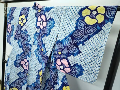 平和屋着物∴極上 夏物 浴衣 有松鳴海絞り 草花文 綿 逸品 CZAA3596s5