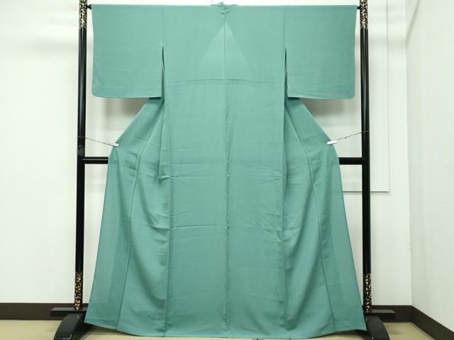 平和屋着物■極上　夏物　色無地　老竹色　絽縮緬　逸品　未使用　CZAA3604s5