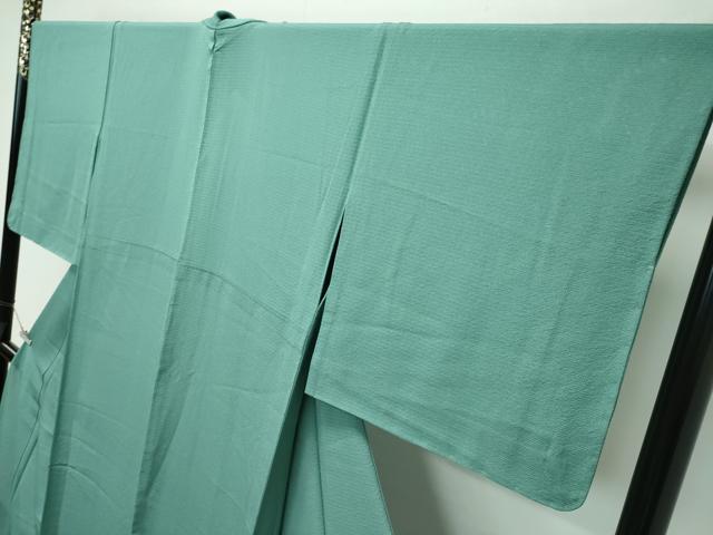 平和屋着物■極上　夏物　色無地　老竹色　絽縮緬　逸品　未使用　CZAA3604s5