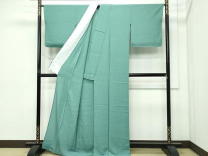 平和屋着物■極上　夏物　色無地　老竹色　絽縮緬　逸品　未使用　CZAA3604s5