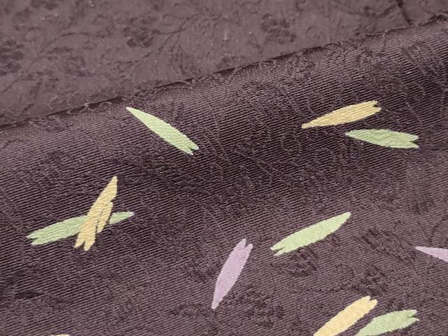 平和屋着物■極上　道行コート　ロング丈　舞花弁　黒鳶色地　ほていや扱い　逸品　CZAA3610s5