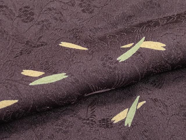 平和屋着物■極上　道行コート　ロング丈　舞花弁　黒鳶色地　ほていや扱い　逸品　CZAA3610s5