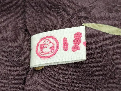 平和屋着物■極上　道行コート　ロング丈　舞花弁　黒鳶色地　ほていや扱い　逸品　CZAA3610s5