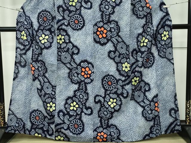 平和屋着物■極上　夏物　浴衣　有松鳴海絞り　花繋ぎ　綿　逸品　CZAA3617s5