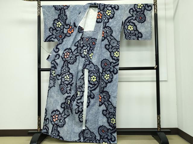 平和屋着物■極上　夏物　浴衣　有松鳴海絞り　花繋ぎ　綿　逸品　CZAA3617s5