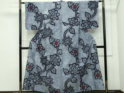 平和屋着物∴極上 夏物 浴衣 有松鳴海絞り 草花文 綿 逸品 CZAA3618s5