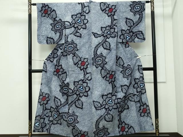 平和屋着物∴極上 夏物 浴衣 有松鳴海絞り 草花文 綿 逸品 CZAA3618s5