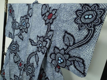 平和屋着物∴極上 夏物 浴衣 有松鳴海絞り 草花文 綿 逸品 CZAA3618s5