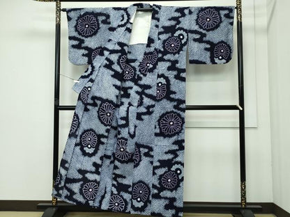 平和屋着物∴極上 夏物 浴衣 有松鳴海絞り 霞花文 綿 逸品 CZAA3619s5
