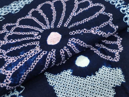 平和屋着物∴極上 夏物 浴衣 有松鳴海絞り 霞花文 綿 逸品 CZAA3619s5