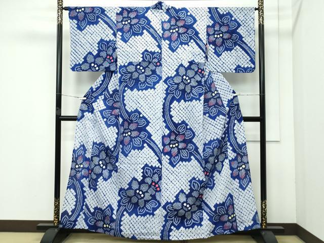 平和屋着物∴極上 夏物 浴衣 有松鳴海絞り 流水草花文 綿 逸品 CZAA3620s5