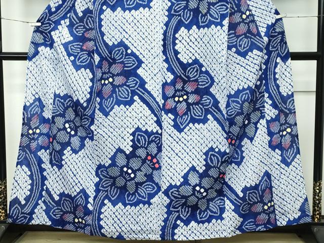 平和屋着物∴極上 夏物 浴衣 有松鳴海絞り 流水草花文 綿 逸品 CZAA3620s5