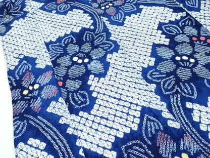 平和屋着物∴極上 夏物 浴衣 有松鳴海絞り 流水草花文 綿 逸品 CZAA3620s5