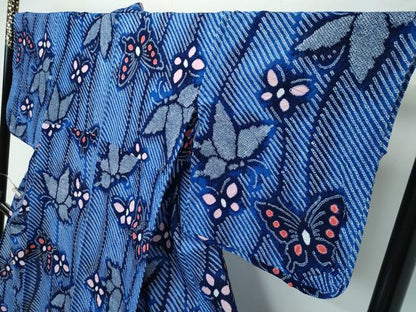 平和屋着物∴極上 夏物 浴衣 有松鳴海絞り 舞蝶文 綿 逸品 CZAA3624s5