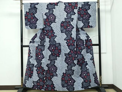 平和屋着物∴極上 夏物 浴衣 有松鳴海絞り 草花文 綿 逸品 CZAA3625s5
